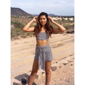 Gingham 2 Piece Miniskirt Set
